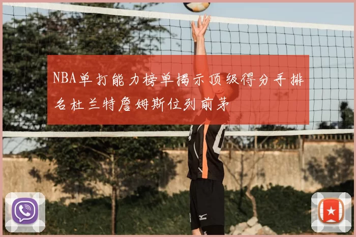 NBA单打能力榜单揭示顶级得分手排名杜兰特詹姆斯位列前茅
